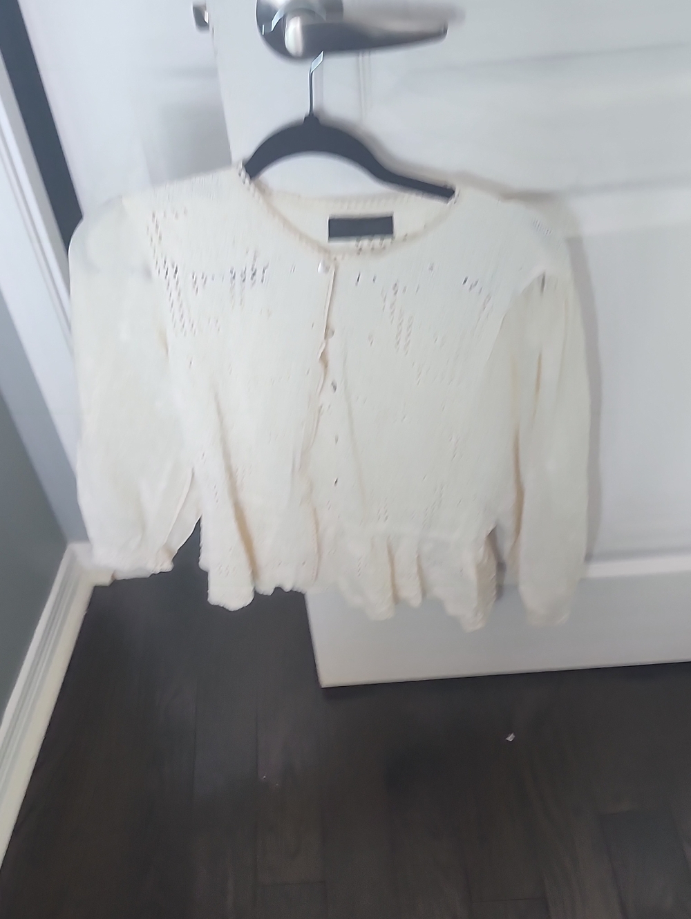 Zara Cream Knitted Button-Front Cardigan
